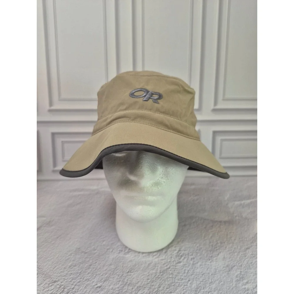 Outdoor Research Sun Sombrero Khaki Tan Gray Adjustable Bucket Hat Mens Size M
